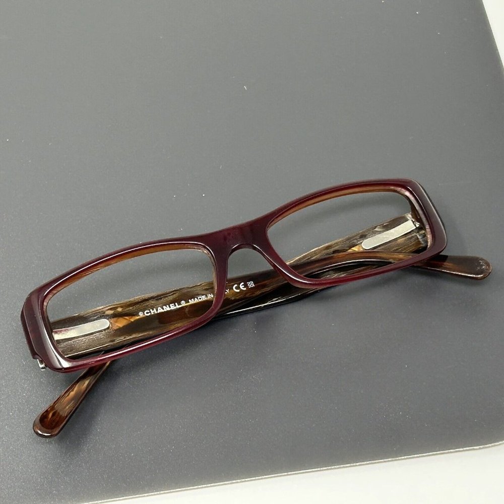 Chanel CH 3124 650 51mm Bordeaux Horn Quilted Cocomark Eyeglasses Frames Only - Picture 12 of 12